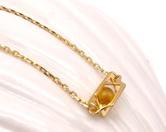 Collar de ámbar plata de ley bañada en oro, bola de ámbar