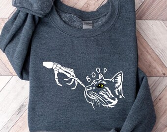 Cat Boop Shirt, Boop Shirt, Halloween Skeleton Hand Shirt, Halloween Cat Shirt, Cat Mom Shirt, Cat Dad Shirt, Cat Lovers Shirts