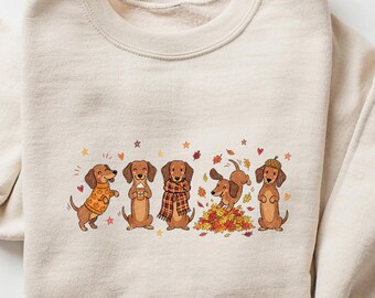 Dachshund Fall Shirt Cozy Season Pumpkin T-shirt Autumn Dog Lover T-shirt Silly Fall Dach Wiener Dog Thanksgiving Tee
