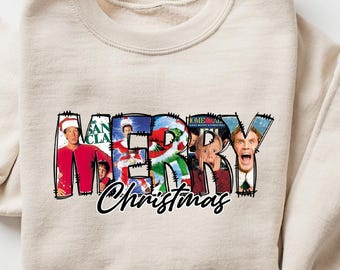 JOYEUX Noël films chemise des années 90 sweat ras du cou, chemise de Noël pour les amateurs de cinéma, pull films de Noël des années 90, chemise de films de Noël