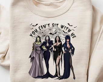 Funny Witches You Can't Sit With Us Halloween Sweatshirt, Vintage Witches Sweater, Retro Women Halloween Gift, Funny Halloween Tee