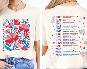 FDT Freedom Democracy Truth Shirt, Comfort Subtle Anti Trump Shirt, Resistance is Patriotic Shirt, 4th of July Tank, Floral FDT Shirt