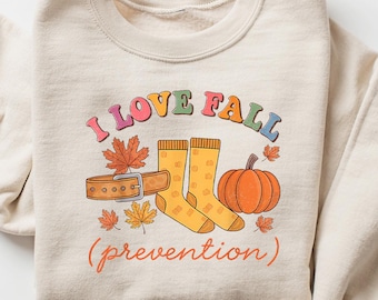 Nurse Fall Shirt Halloween Shirt,Fall Nurse Shirt,I Love Fall Prevention Tee, Nurse Funny Tee Icu ER Cna Rn Physical Therapy Pt PTA Physical