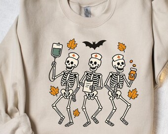 Dancing Skeleton Sweatshirt, Halloween Sweatshirt, Skeleton Sweatshirt, Halloween Party Sweatshirt, Skeleton Shirt, Skeleton Dancing Shirt