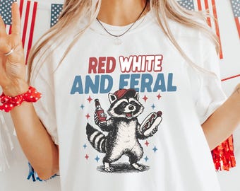Chemise rouge blanche et sauvage, chemise 4 juillet, t-shirt fête de l'indépendance, chemise Amérique, t-shirt drôle des États-Unis, chemise patriotique, cadeau patriotique