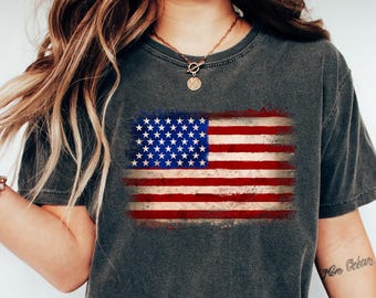 Retro USA Flag Tshirt, 4 of July Tshirt, USA Flag Tshirt, USA Shirt for 4of July, Independent Day Shirt, Retro Usa Pary, Usa Tee