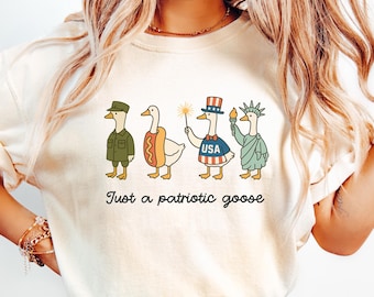 American Goose T-shirt, 4th of July T-Shirt, Independence Day 2025 Sweatshirt, This Goose Is Loose For The Red, White and Booze Shirt