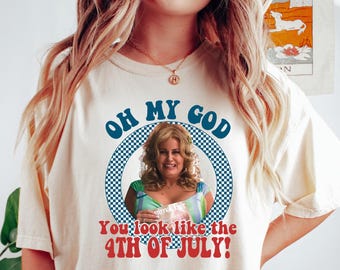 Funny 4th July Shirt, Hot Dog Lover Shirt, You Look Like The 4th Of July Make Me Want A Hot Dog Real Bad Tee, Movie Shirt For Women