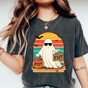 Subtle FDT Halloween Ghost Shirt, Comfort Anti Trump Tee, Funny Protest Ghost, Political Halloween Gift, Spooky Season Liberal Top