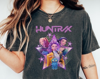 Kpop Demon Hunters T-shirt Gift For Woman,Jinu Manga Shirt,Kpop Huntrix Pin,Demon Hunter Merch,Saja Girls Fan Poster, Kpop Shirt