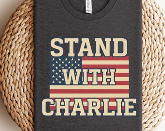 Stand With Charlie Kirk Shirt, Free Speech Support Tee, Vintage College Political Shirt, Political Shirt, Justice For Charlie