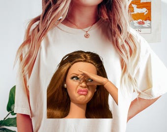 Disgusted Doll Face Meme Shirt, Comfort Garment-Dyed Tee, Gift for Her