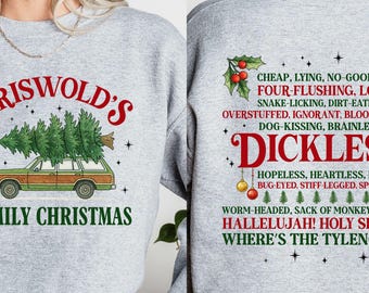 2-sided Griswold Christmas Family Shirt,Christmas Movies Tee, Christmas Vacation Family Xmas Sweatshirt, National Lampoon Vacation Shirt