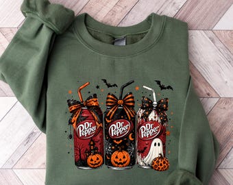 Dr Pepper Halloween Sweatshirt, Vintage Soda Lover Tee, Soda Lover Gift, Cute Spooky Season Gift