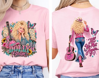 Dolly Parton Tribute Shirt, Till We Meet Again Tee, Country Music Memorial Shirt, Pink Rhinestone Cowgirl Graphic Tee
