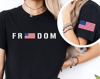 Charlie Kirk Freedom Shirt, Charlie Kirk Shirt, Charlie Kirk Freedom t shirt, USA Flag on Sleeves Shirt, Charlie Kirk Quote Shirt