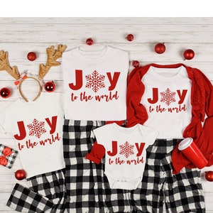 JOY to the World T-Shirt, Weihnachts-Party-Shirt, Weihnachts-Familien-Top, Quarantäne Weihnachten, Gruppe Tshirt, Familie Weihnachten Design