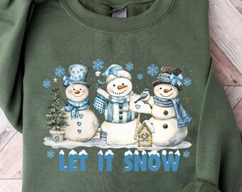 Let it Snow Christmas Sweatshirt, Christmas Gift, Gift for her, Let it snow Hoodie, Christmas Sweatshirt, Christmas gift for family Tee