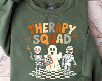 Halloween Therapy Squad Sweatshirt, SLP Squad Shirt, Halloween SLP Crew Shirt, Halloween SLP Team Squad Shirt, Halloween Slp Gift