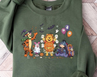 Sudadera retro de Winnie Pooh para Halloween, sudadera de Pooh & Co., fundada en 1926, sudadera de Pooh y sus amigos para Halloween, sudadera de Pooh con calabaza.