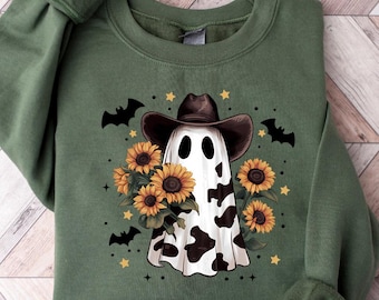 Western Ghost Spooky Sweatshirt, Halloween Shirt, Cowboy Ghost Shirt, Western Halloween Shirt, Cute Spooky Shirt, Halloween Gift