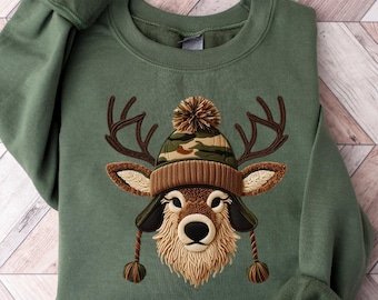 Deer Hunting Sweatshirt, Camo Deer Sweater, Deer Hoodie, Deer Season Sweatshirt, Hunting Season, Hunting Season Sweatshirt, Hunting Dad Gift