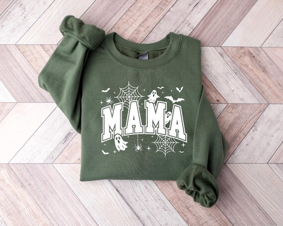 Custom Halloween Mama Sweatshirt, This Mama Loves Her Boos Sweatshirt, Halloween Mama Hoodie, Halloween Mom Gift, Personalized Spooky Mama