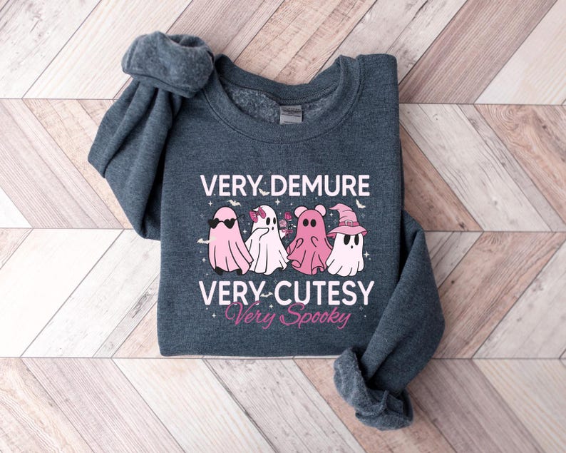Very Demure Very Cutesy Very Spooky Sweatshirt, Women Autumn Sweater ...