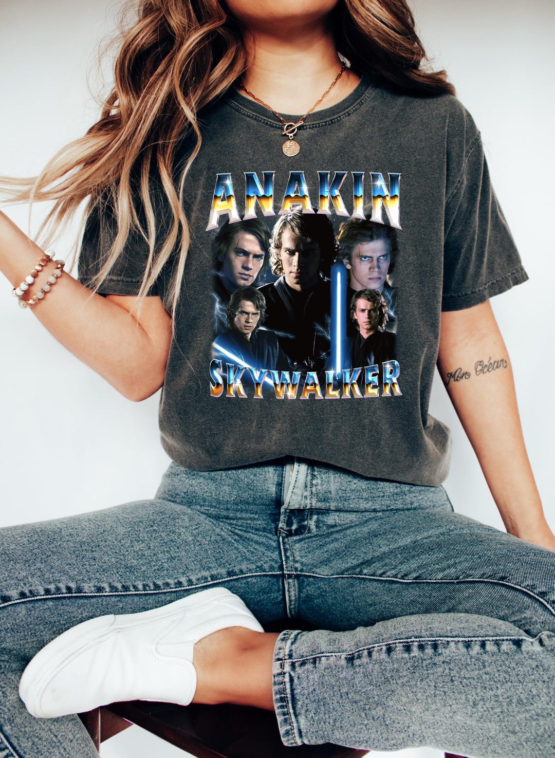 Anakin Skywalker Portrait T-shirt, Star Wars Darth Vader Shirt, Galaxy ...