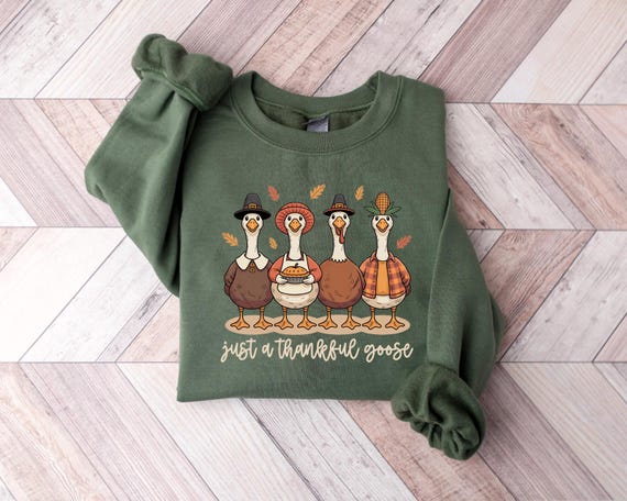 Just a Thankful Goose Sweatshirt, Fall Goose Shirt, Cozy Fall Tee, Autumn Animal Shirt, Cute Goose Shirt, Pumpkin Spice Shirt, Just A Goose