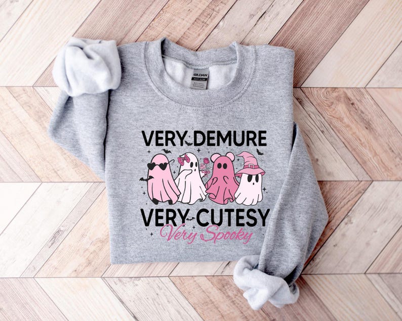 Very Demure Very Cutesy Very Spooky Sweatshirt, Women Autumn Sweater ...