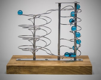 Kinetic sculpture, Kinetic art, Rolling ball sculpture, business gift, best gifts for men, industrial, Gift, handmade, retro, business gift