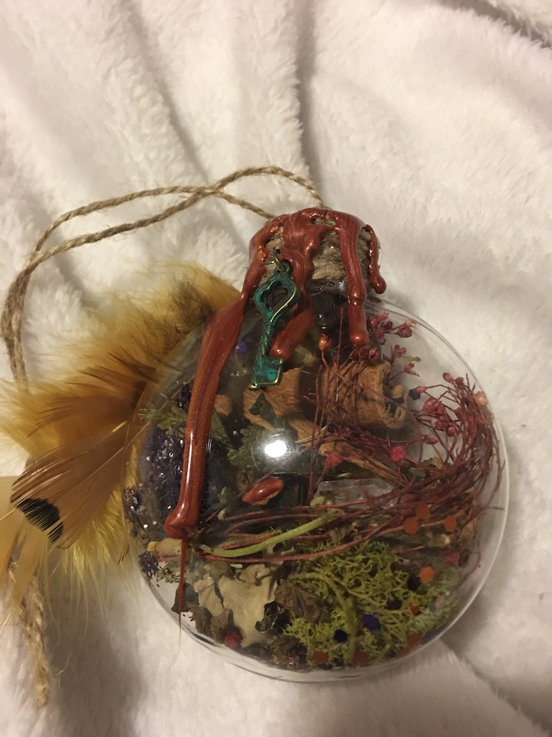 Witch Yule Ball Ornament Protection Home Blessings Etsy