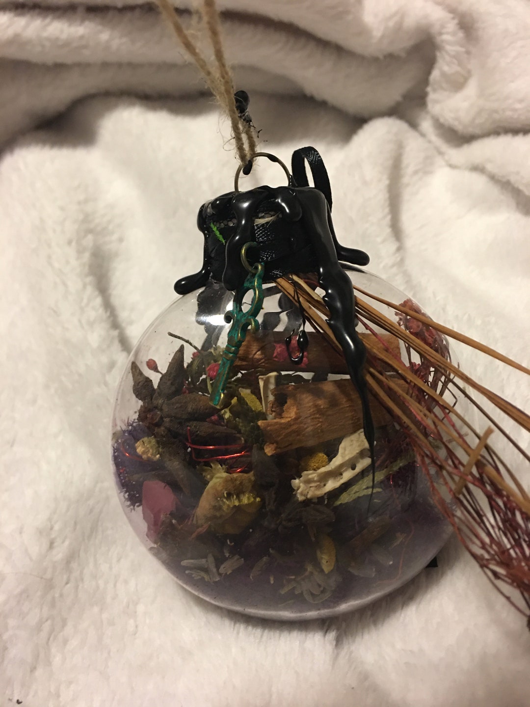 Witch Yule Ball Ornament Protection Home Blessings Etsy