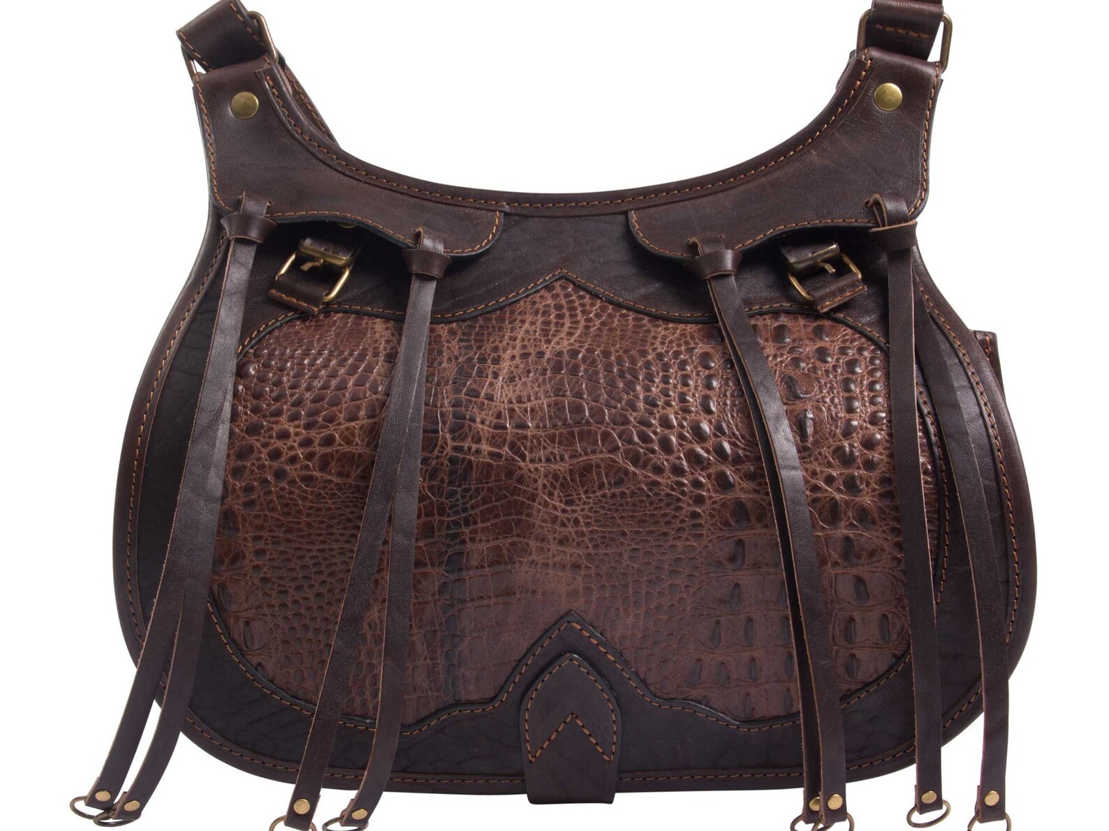 Luxurious Genuine Real Leather Hunting Bag Handmade Brown Etsy