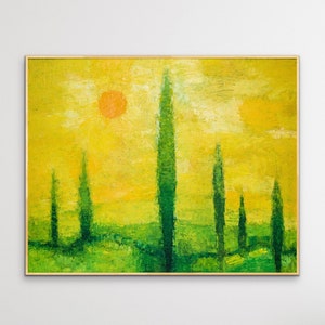 Dipinto ad olio &quot;Paesaggio toscano&quot;, tela incorniciata, Berlino 1997