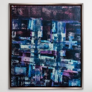 Pintura a óleo abstrata “Sem título”, cartão duro, Berlim 1978