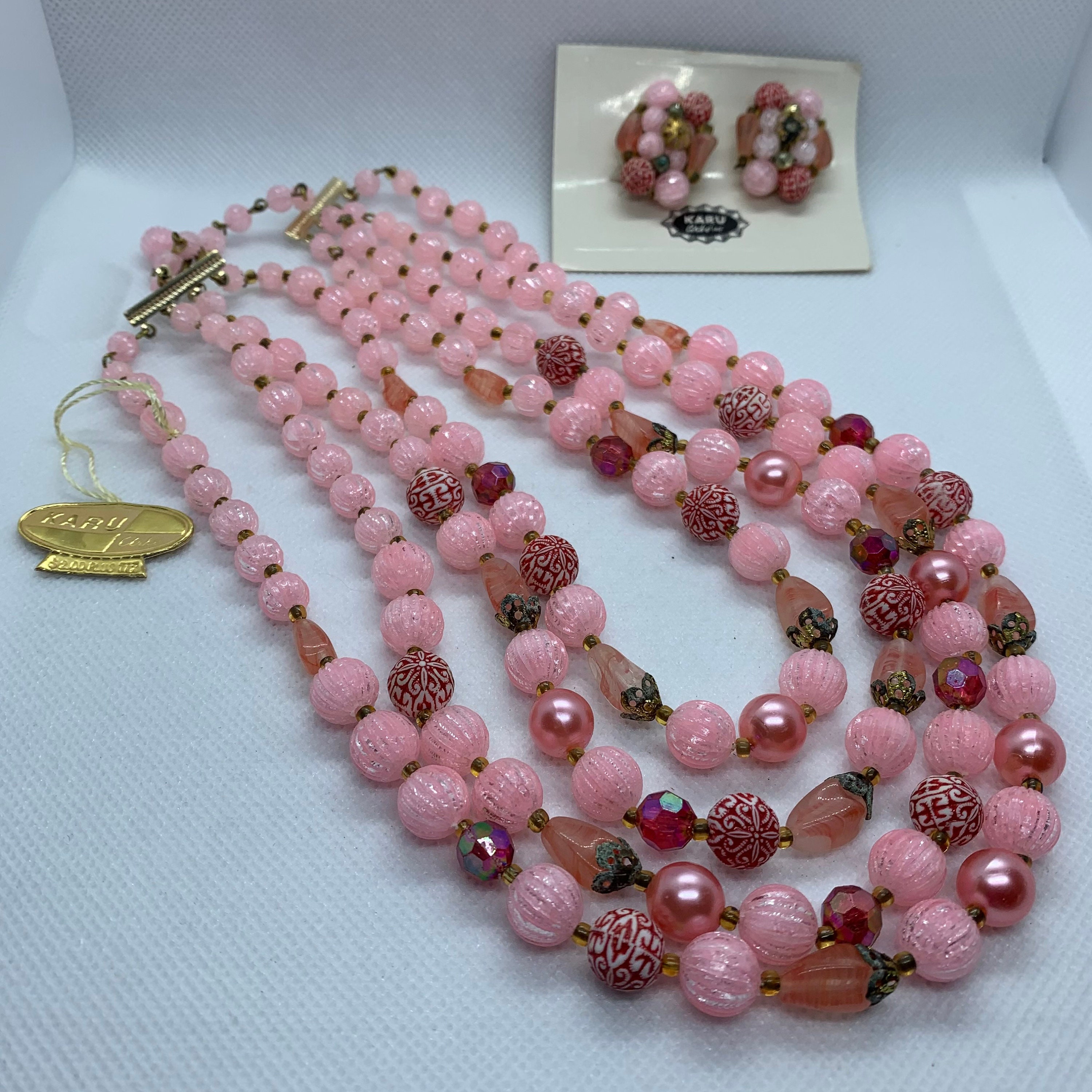 Vintage West Germany Karu Arke' Necklace and Clip Earring Etsy