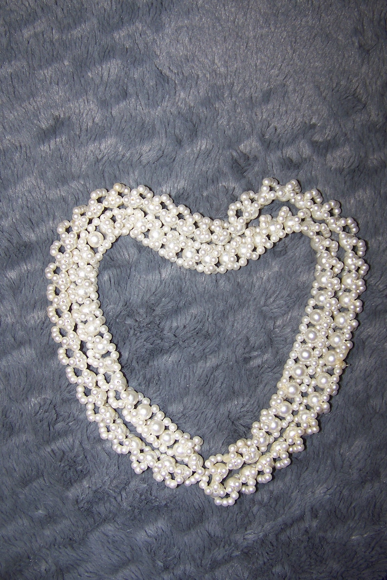 Possibly Handmade Detailed Vintage Faux Pearl Necklace