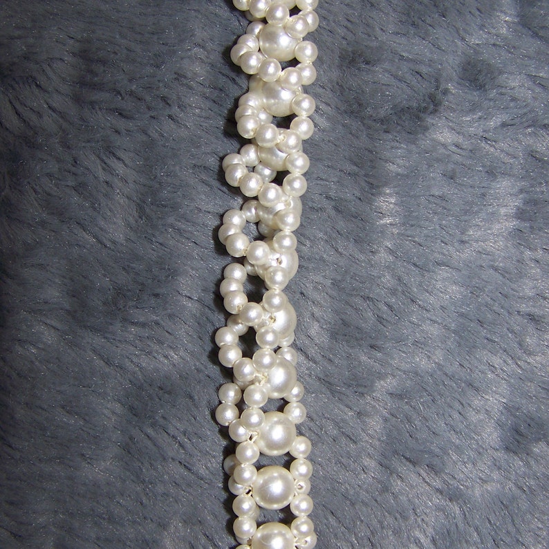 Possibly Handmade Detailed Vintage Faux Pearl Necklace