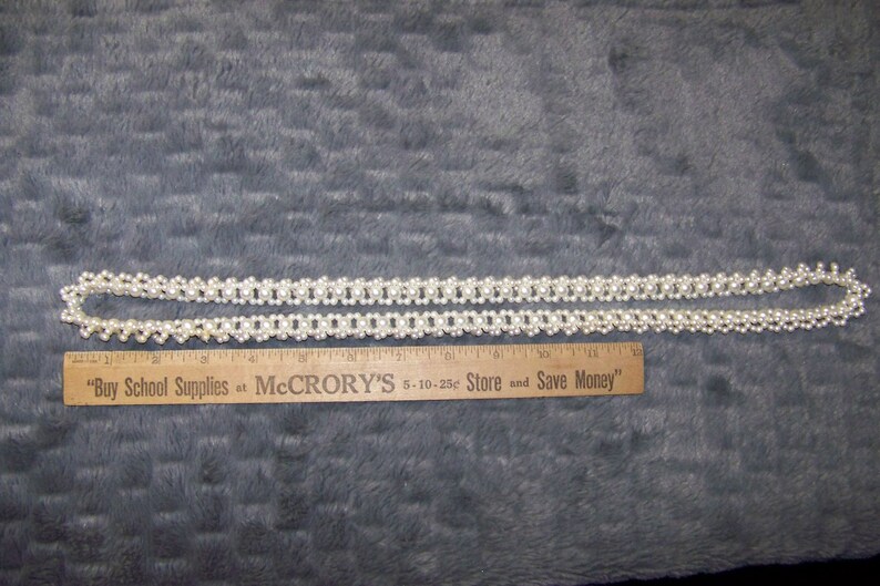Possibly Handmade Detailed Vintage Faux Pearl Necklace