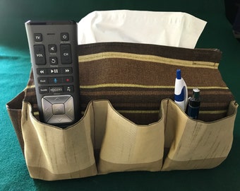 Handmade TV Remote Caddy with Tissue Box