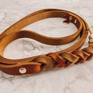 Fat leather leash pink 2 times adjustable