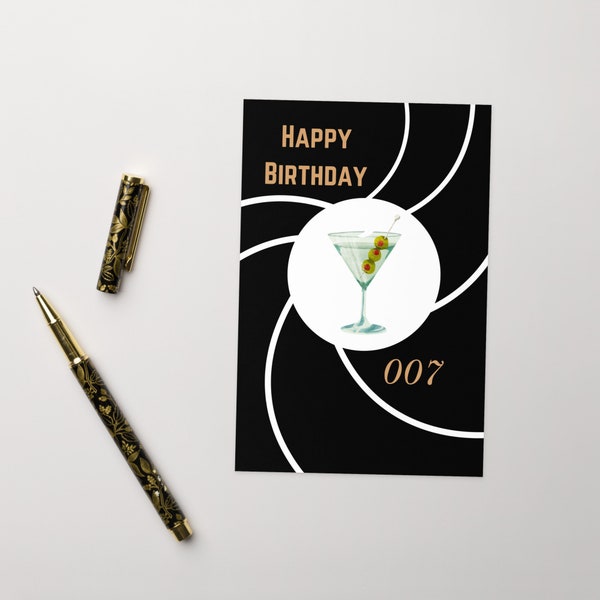 James Bond (007) Themed Birthday Card