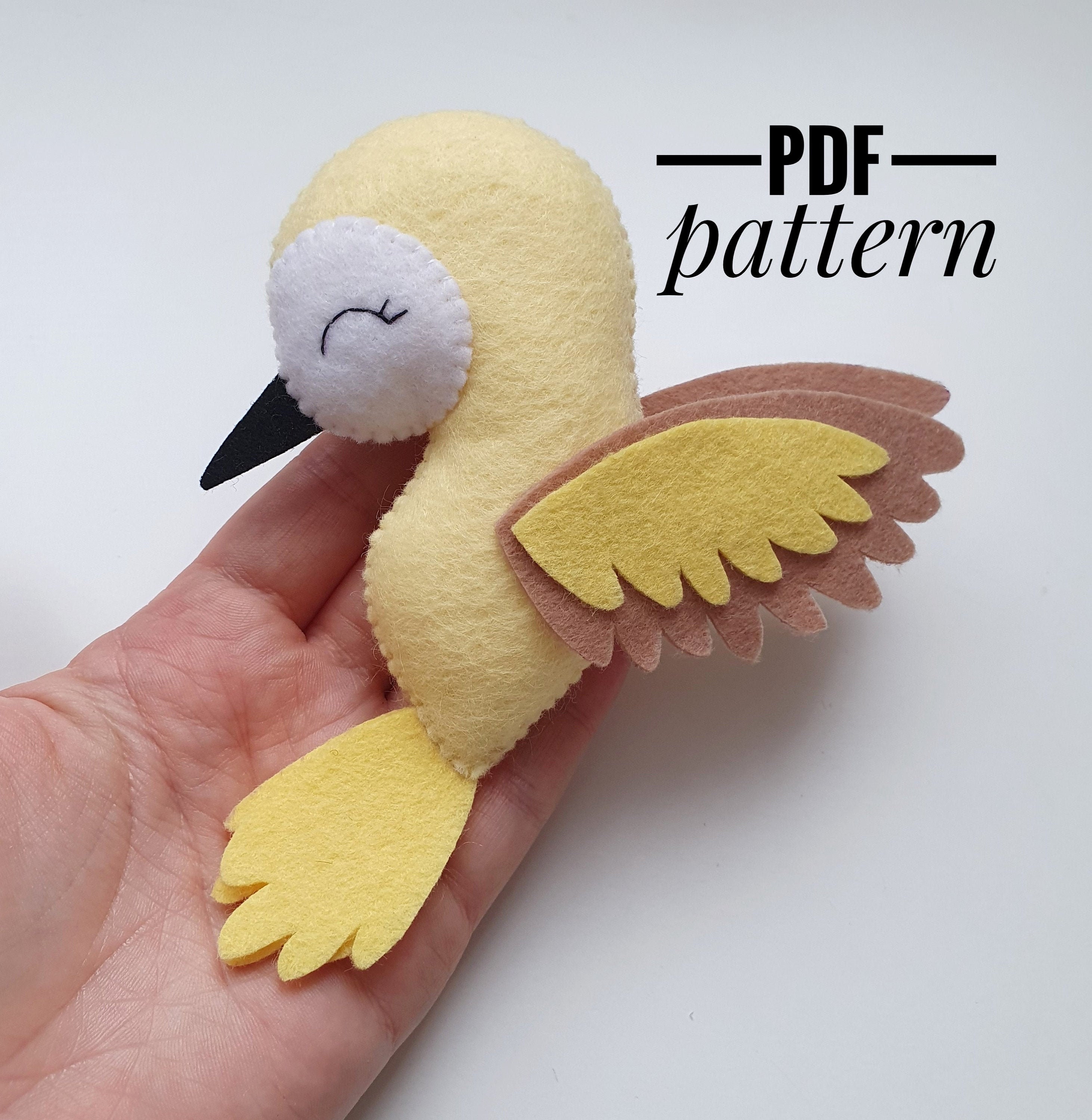 Hummingbird pattern felt sewing Tropical bird ornament DIY Etsy