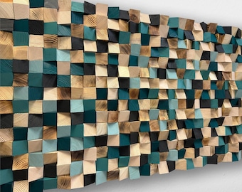 Handcrafted product, reclaimed wood,Wall sculptures, modern rustic home, acoustic conditioner, coastal decor