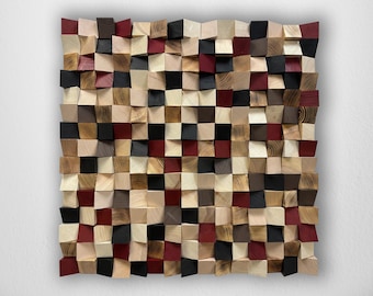 Handcrafted product, reclaimed wood,Wall sculptures, modern rustic home, acoustic conditioner, coastal decor, mosaic wood, abstract art