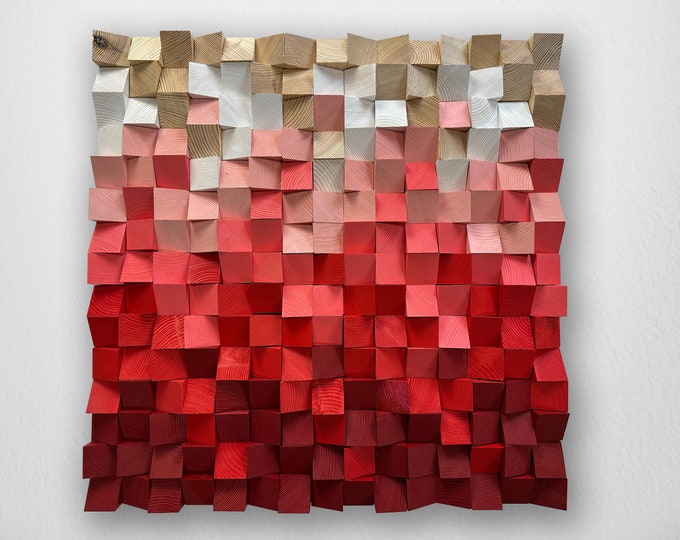 Sound Diffuser, Reclaimed Art, Wood Wall Sculpture, 3d Wall Art, Mosaic ...