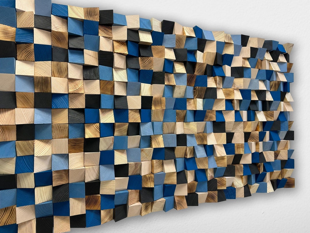 Texture Wood Wall Art, Statement Wall Art, 3d Mosaic Artwork