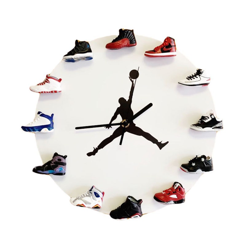 White Air Jordan wall clock and 3D mini Air Jordan 1
